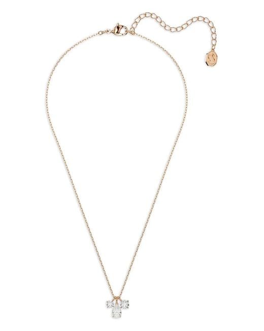Swarovski White Mesmera Rose- Pear-Drop Necklace