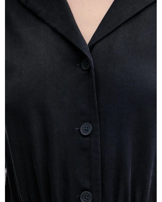 Marc O' Polo Black Button-Down Belted Midi Dress