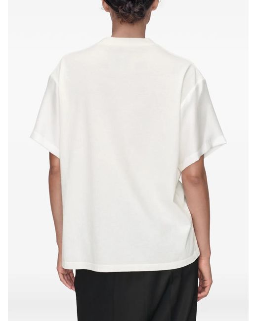 Maison Margiela White Floral V-Neck T-Shirt