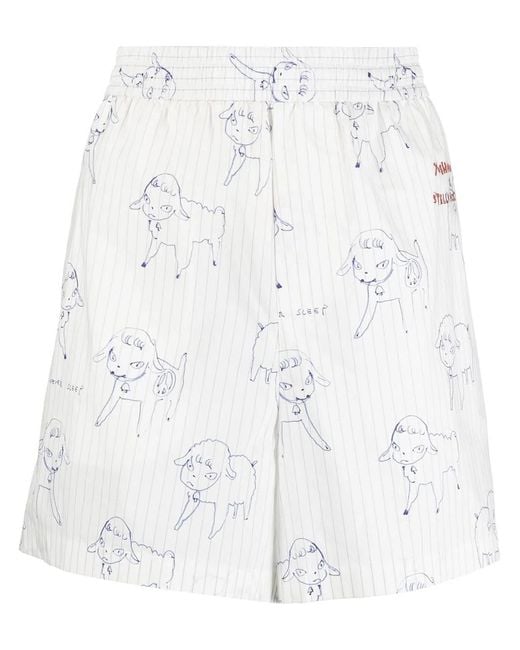 Stella McCartney White Logo-Print Shorts