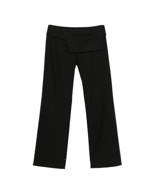 St. Agni Black Belt-Detail Straight-Leg Trousers