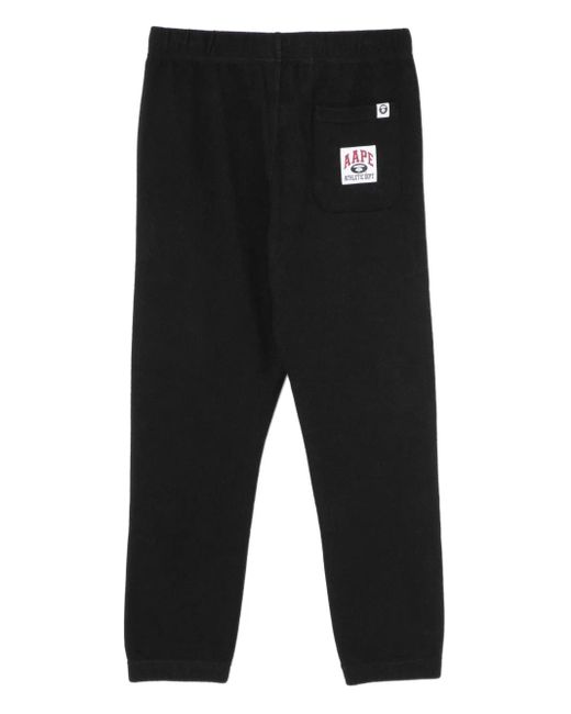 Aape By A Bathing Ape Black Logo Patched Track Pants for men