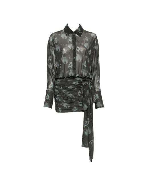 Patrizia Pepe Black Patrizia-Print Draped Dress