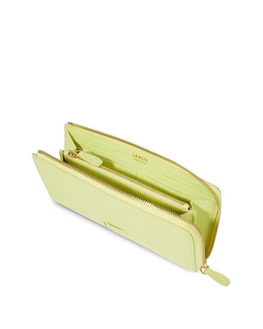 Lancel Yellow Slim Zipped Wallet