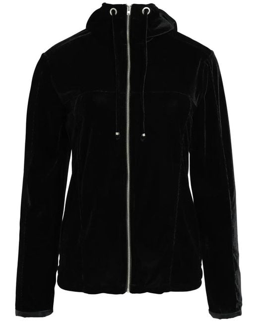 Amir Slama Black Velour Hooded Jacket