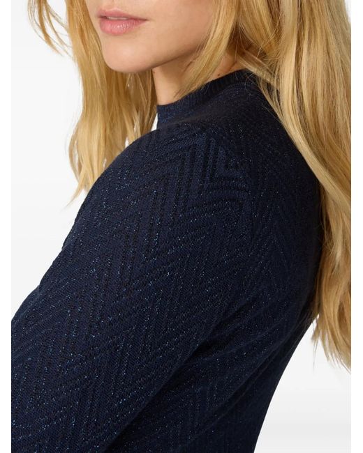Missoni Blue Zigzag-Pattern Mini Dress