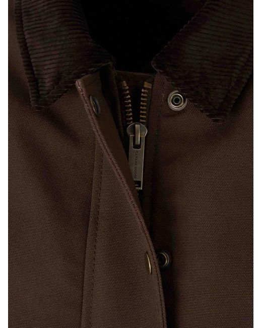 Canada Goose Brown Corduroy-Collar Logo-Patch Jacket