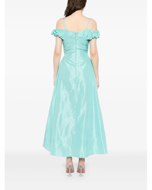 Saiid Kobeisy Blue Midi Taffeta Dress