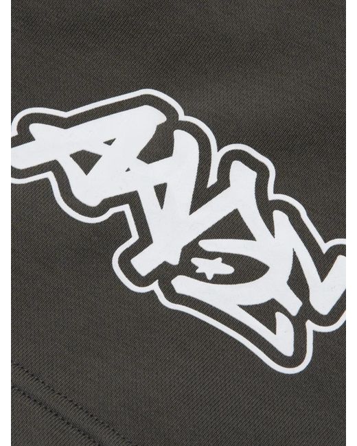 Aape By A Bathing Ape Gray Ape-Appliqué Track Shorts for men
