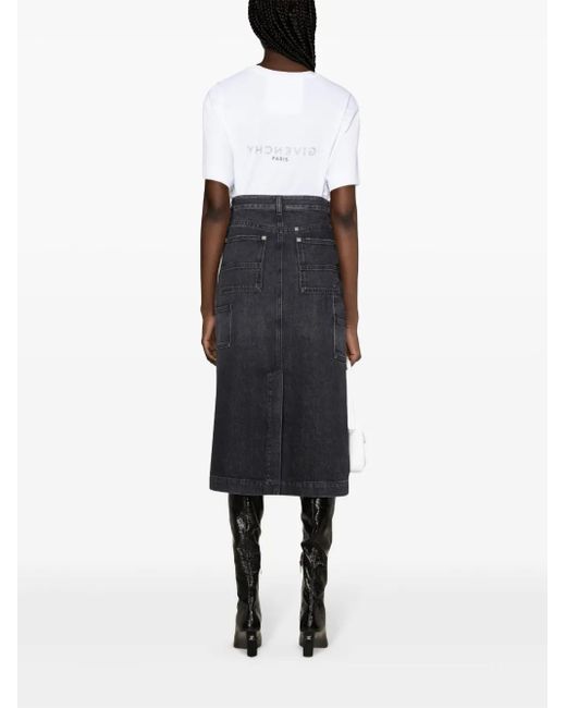 Givenchy Denim Midi-Rok in het Blue