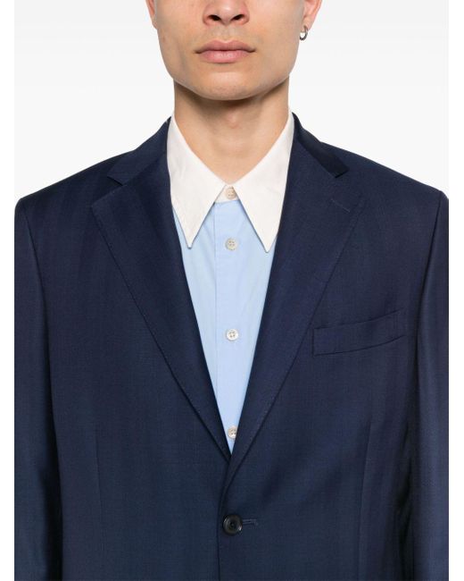 Boggi Blue Single-breasted Virgin Wool Suit for men