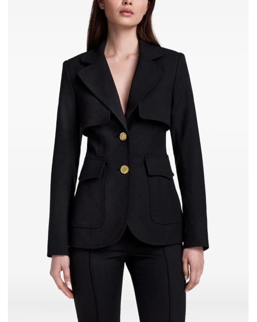 Smythe Black Storm-Flap Buttoned Blazer