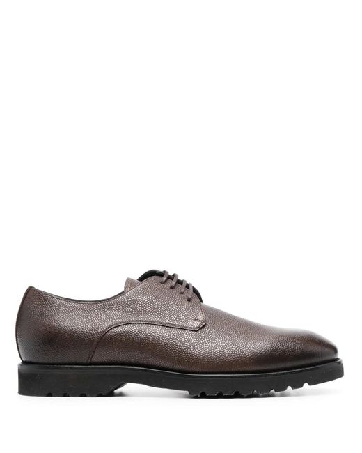 Tom Ford Brown Grained Leather Derby Shoes for men