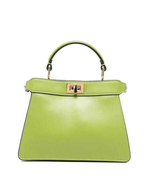 Fendi Green Small Peekaboo Iseeu Lock Tote Bag