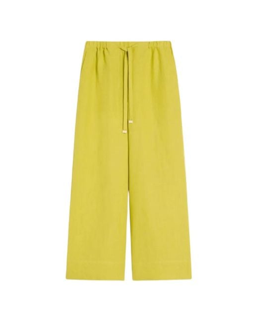 Max Mara Yellow Drawstring Trousers
