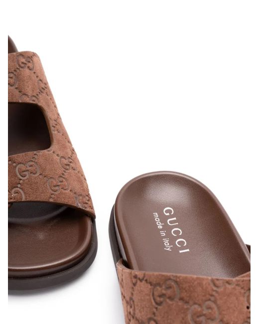 Gucci Brown Slide Sandal With Interlocking G for men