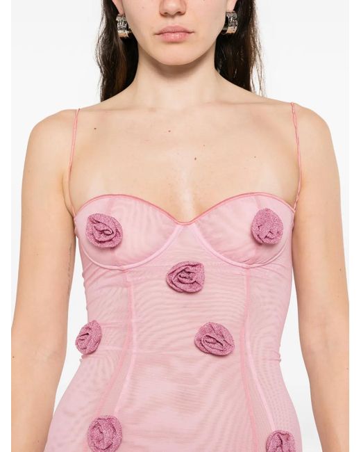 Oseree Pink Rose Balconette Mini Dress