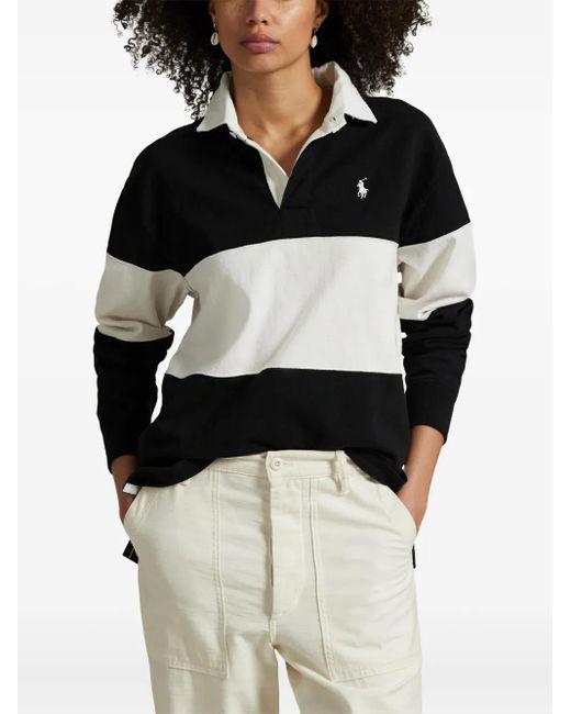 Polo Ralph Lauren Black Striped Long-Sleeve Polo Sweater