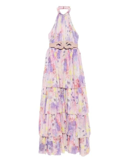Vestido a capas Saiid Kobeisy de color Pink