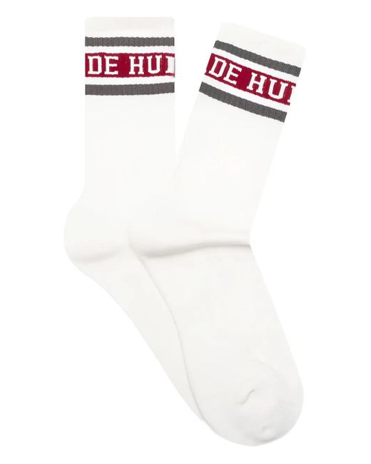 Calzini A Righe Con Logo di Human Made in White da Uomo