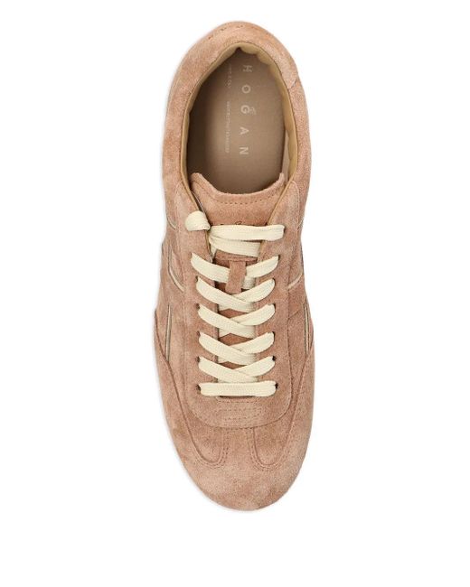 Hogan Brown Olympia H-Detail Leather Trainers