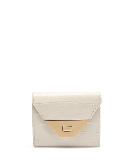 Bally White Crocodile-embossed Leather Wallet