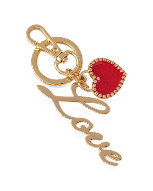 Love Moschino Metallic Heart-Charm Keyring