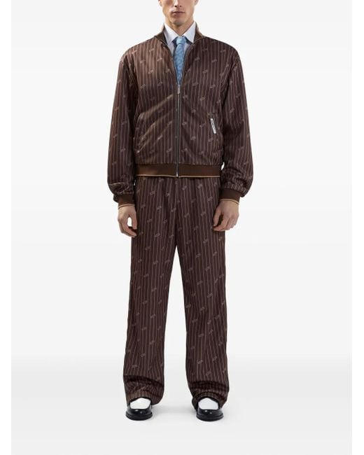 Gcds Brown Pinstriped Track Pants for men