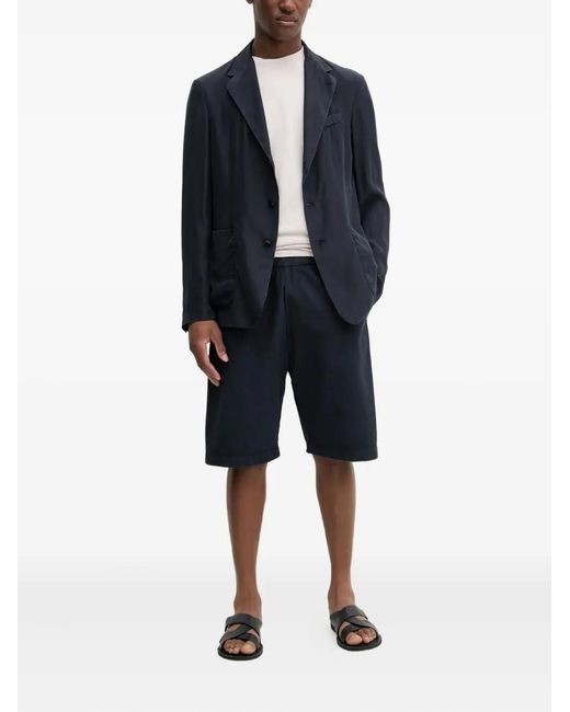 Barena Blue Single-Breasted Silk Blazer for men