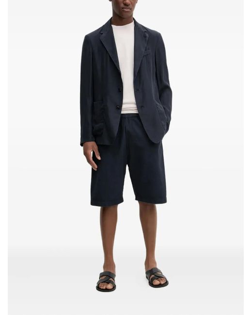 Barena Blue Single-Breasted Silk Blazer for men