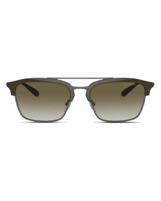 Emporio Armani Green Geometric-Frame Sunglasses for men