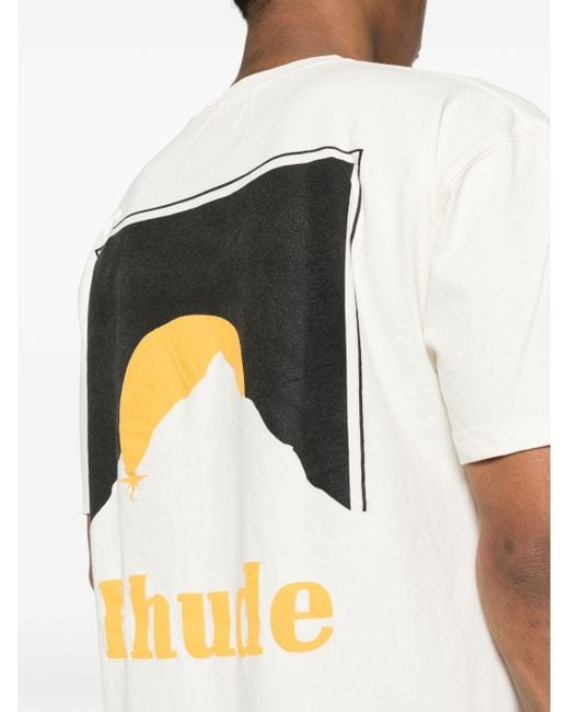 Camiseta con estampado Moonlight Rhude de hombre de color White