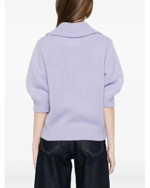 Lisa Yang Purple Lailai V-Neck T-Shirt