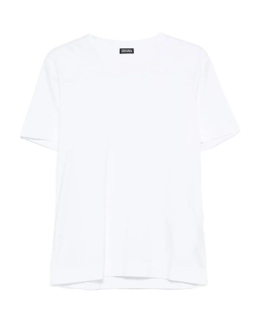 Zegna White Short-Sleeve T-Shirt for men