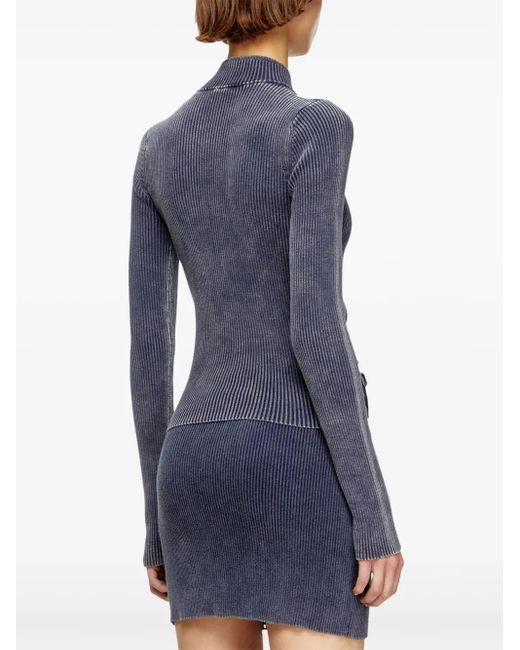 DIESEL M-melissa リブニット カーディガン Blue