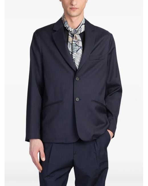 Emporio Armani Blazer Van Scheerwol in het Blue voor heren
