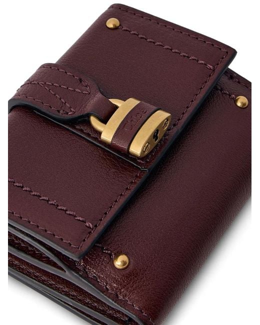 Chloé Purple Mini Portefeuille Paddington À Détail De Cadenas