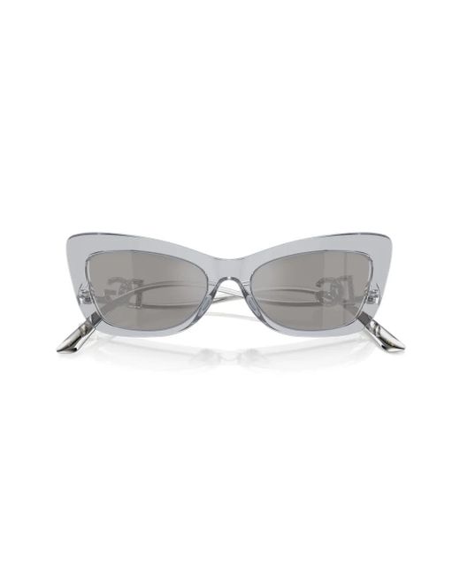 Dolce & Gabbana Gray Crystal Cat-Eye Sunglasses