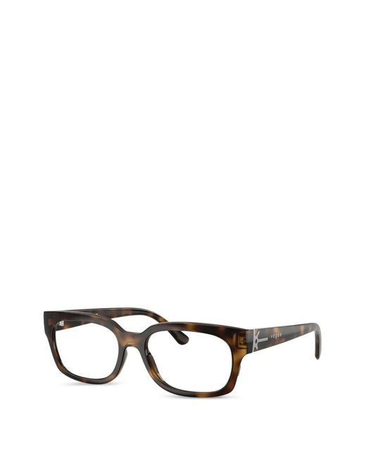 Vogue Eyewear Black Tortoiseshell-Effect Rectangle-Frame Glasses