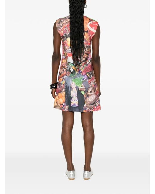 The Artistylist White Graphic-Print Sleeveless Dress