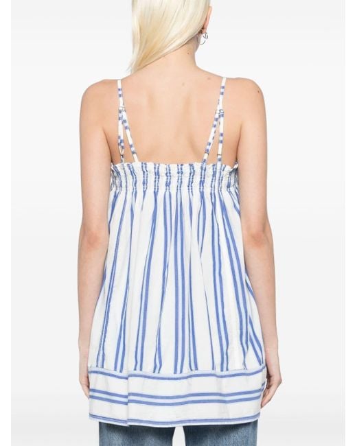 Free People Blue Pajama Party Stripe Tunic