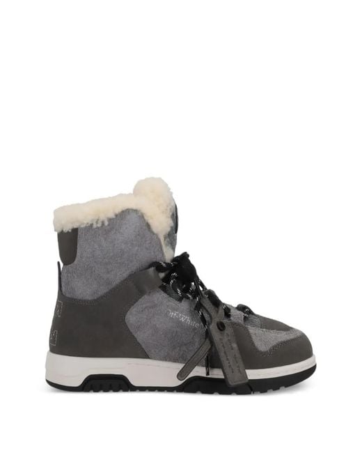 Off-White c/o Virgil Abloh Black Shearling Boots