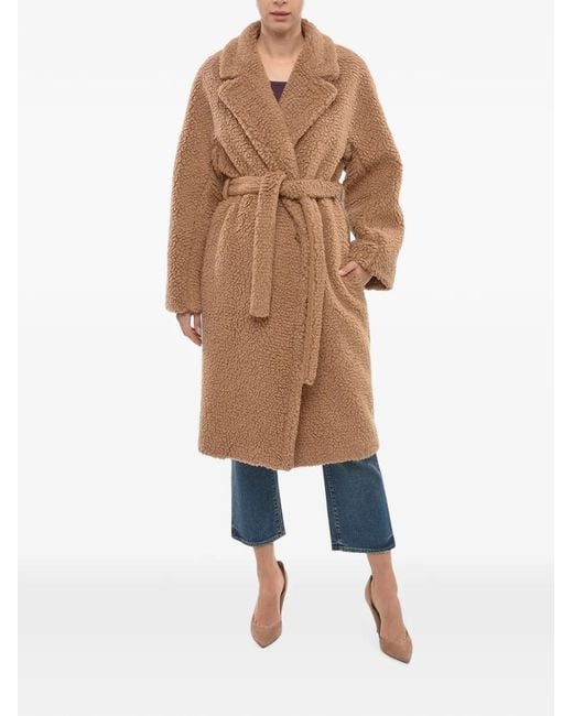 Stella McCartney Natural Belted Teddy Coat