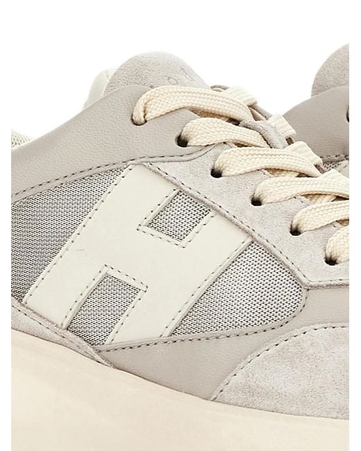 Hogan White H696 Lace-Up Fastening Sneakers