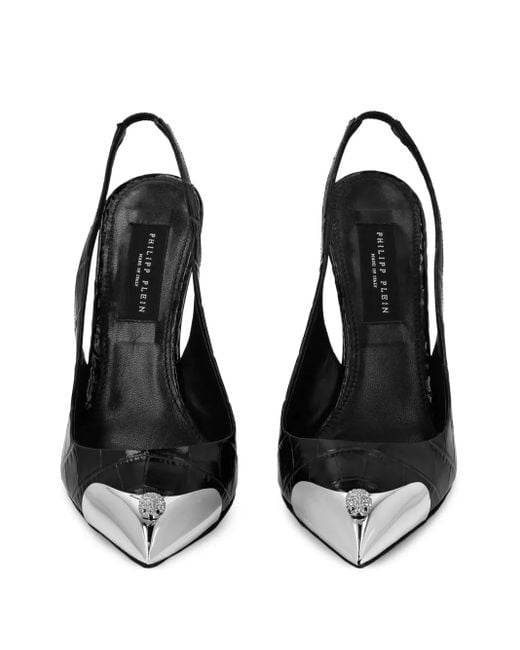 Philipp Plein Black 120Mm Crocco Pumps