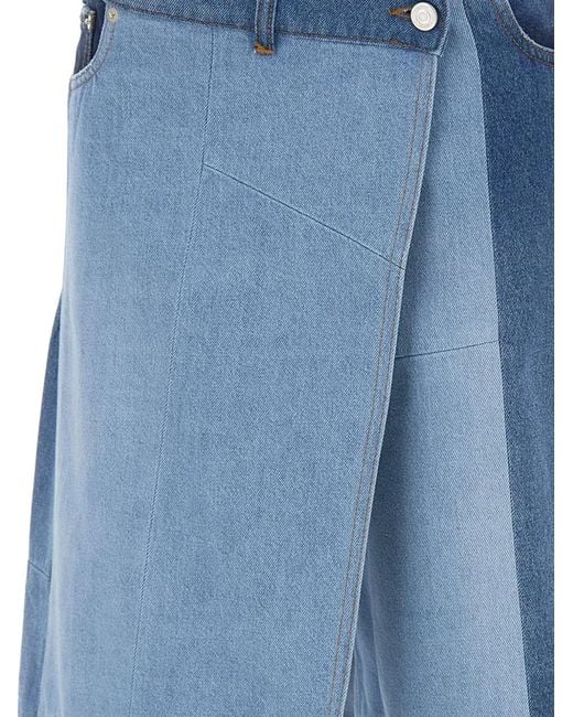 Coperni Blue Patchwork Denim Skirt