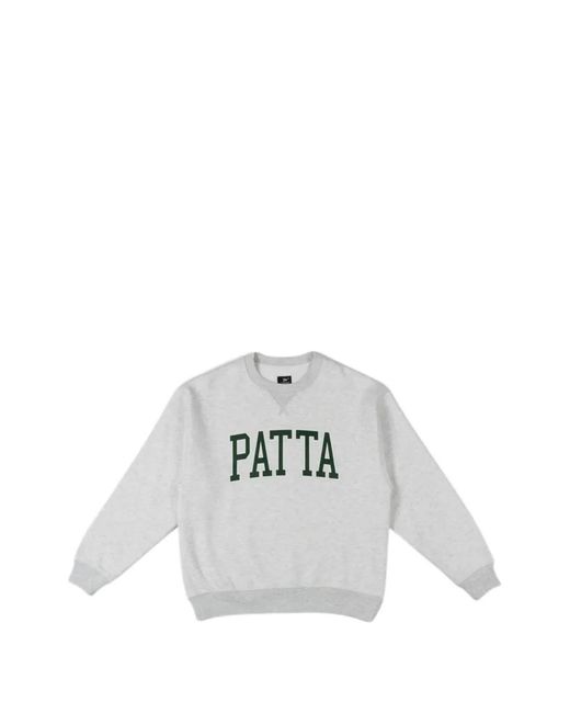 PATTA White Logo-Print Crew-Neck Sweatshirt for men
