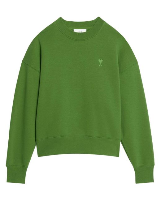 AMI Sweater Met Geborduurd Logo in het Green