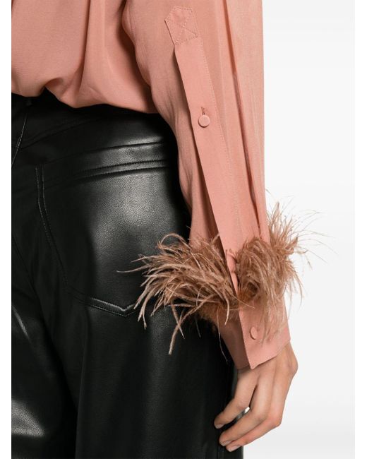 Pinko Pink Blouse With Feathers