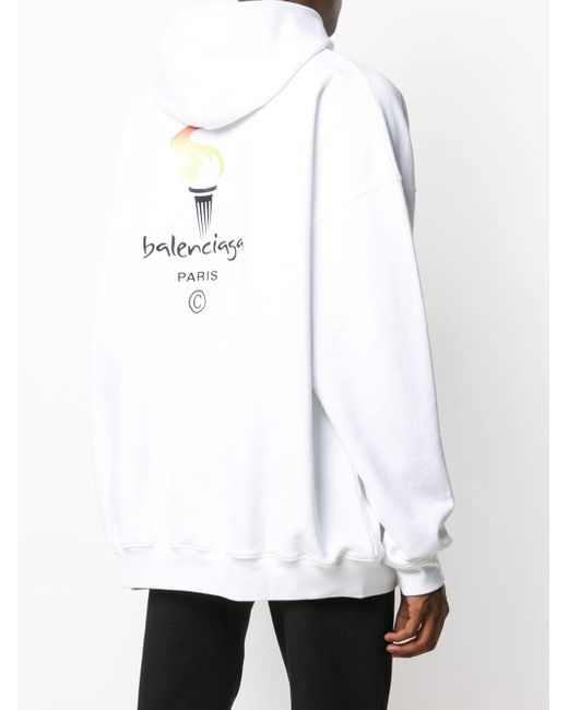 Balenciaga Cotton Paris Olympics Embroidery Hoodie in White for Men - Save  27% | Lyst Australia